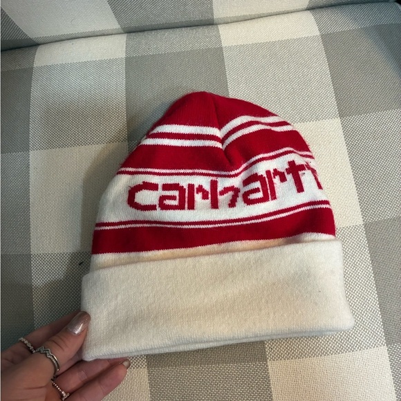 Carhartt White and Red Beanie - Picture 2 of 3